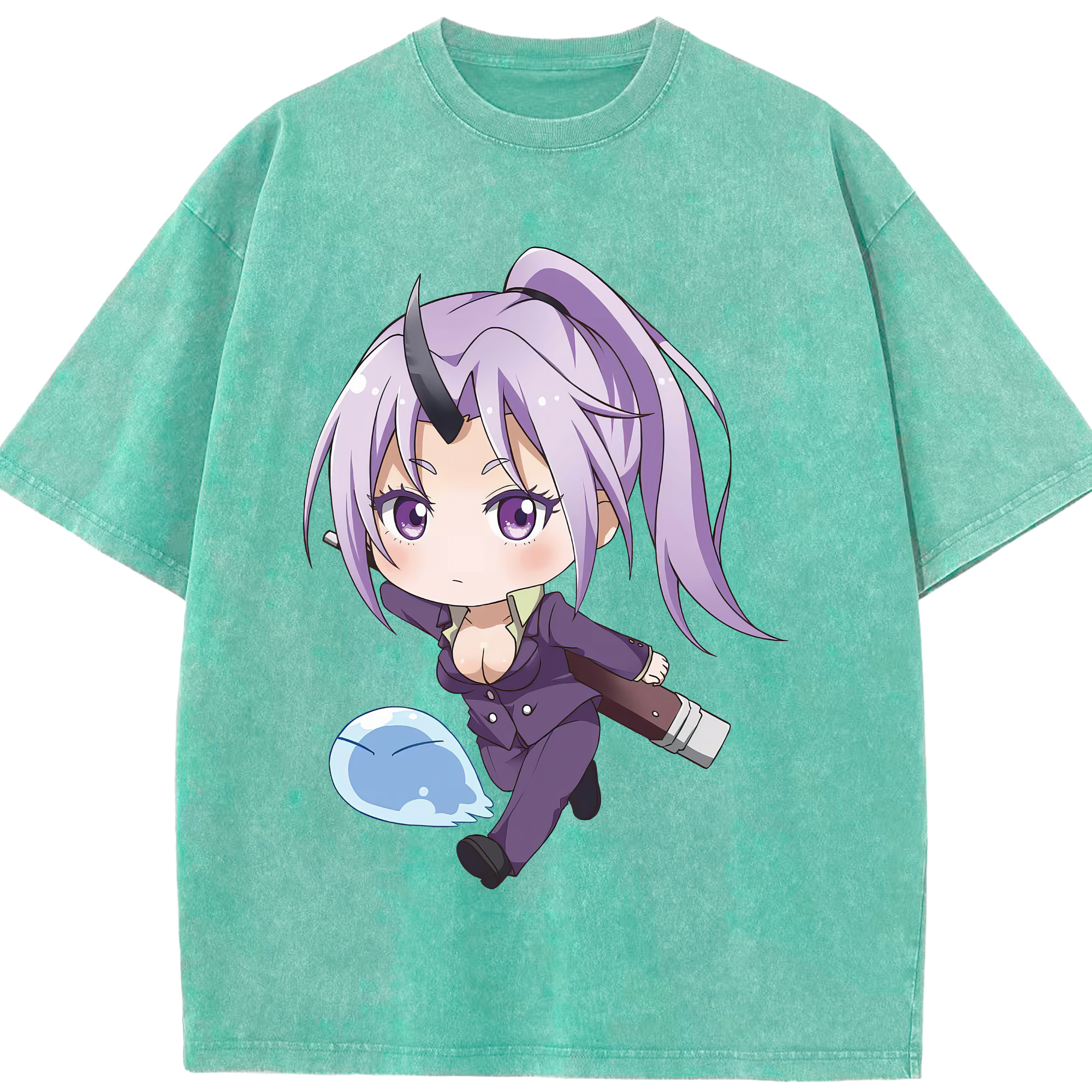 （画像用） 転スラ Regarding Reincarnated to Slime 綿100% ヴィンテージ風 半袖Tシャツ（フロントプリント）